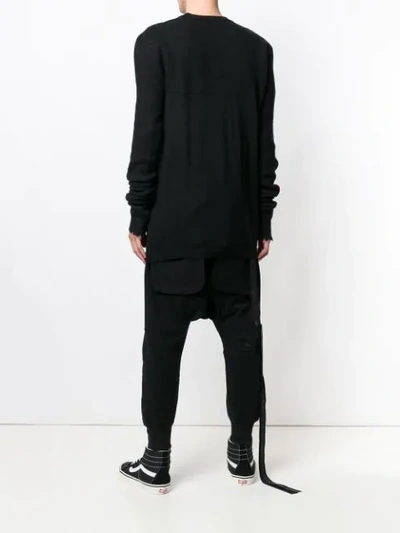Shop Ben Taverniti Unravel Project Distressed Long-sleeve Sweater In Black