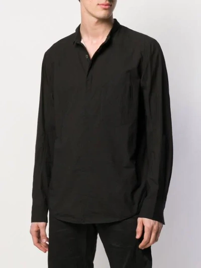 Shop Ziggy Chen Hemd Ohne Kragen - Schwarz In Black