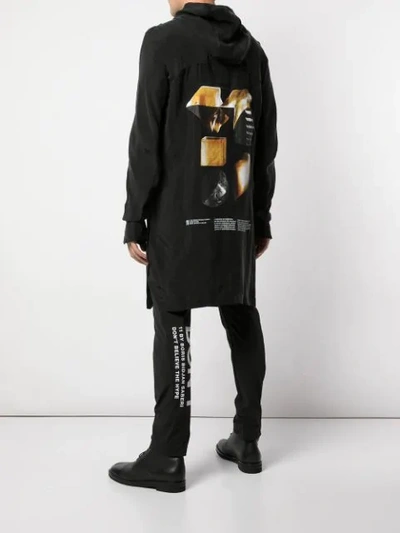 Shop 11 By Boris Bidjan Saberi Rear Printed Shirt - Black