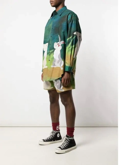 Shop Rochambeau Oversized-hemd Mit Hasen-print In Bunny Print