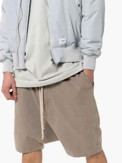 Shop Rick Owens Drkshdw Drawstring Drop Crotch Cotton Shorts In Neutrals