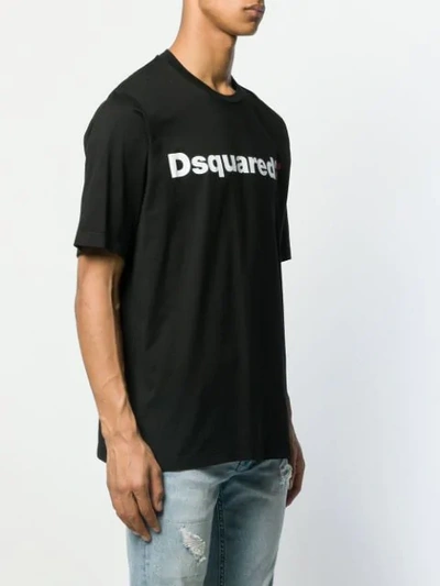 Shop Dsquared2 Logo Printed T-shirt In 900 Black