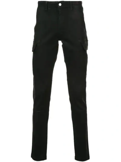 Shop Amiri Skinny Cargo Trousers In Black Wax