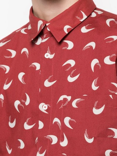 Shop Apc Printed Short Sleeved Shirt In Red