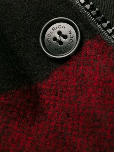 Shop Woolrich Buffalo Check Parka Coat In Black