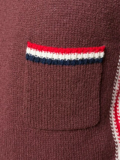 Shop Thom Browne Intarsien-pullover Mit Streifen In 615 Burgundy