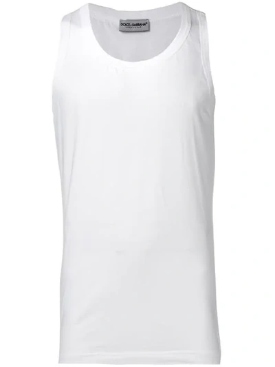 Shop Dolce & Gabbana Fitted Tank Top In White