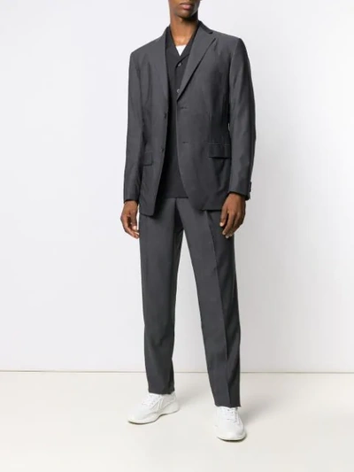 Shop Issey Miyake Fitted Blazer In Grey