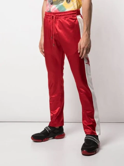 JUST DON LOGO PANEL TRACK TROUSERS - 红色
