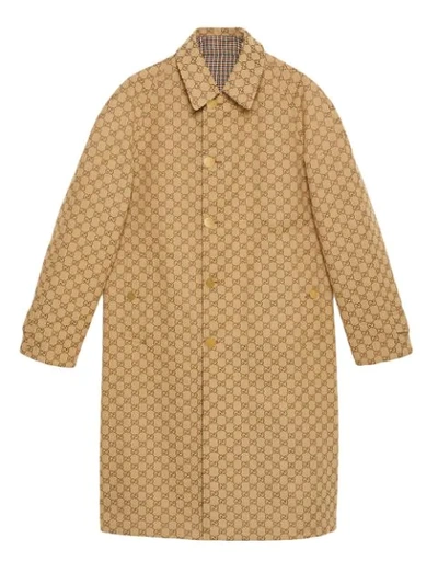 Shop Gucci Reversible Wool Coat In Neutrals