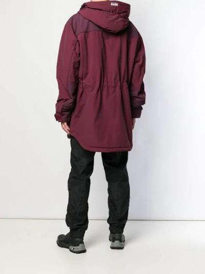 Shop Napapijri Hooded Windbreaker Coat - Red