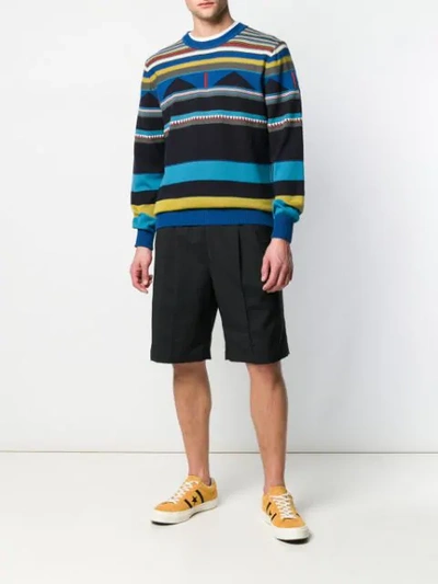 Shop Etro Striped Jumper In Blue