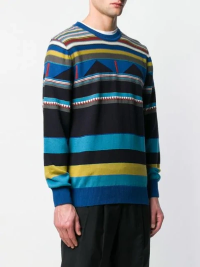 Shop Etro Striped Jumper In Blue