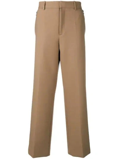 Shop Oamc Wide-leg Pleated Trousers In Neutrals