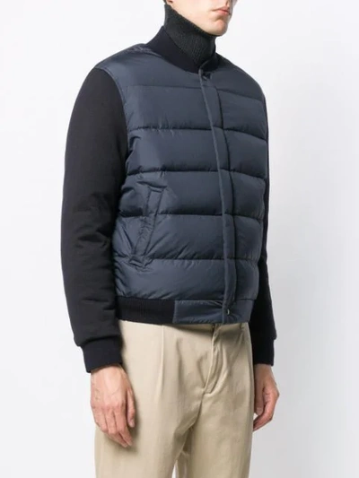 Shop Ferragamo Padded Panels Jacket In Blue