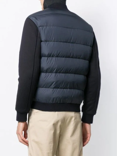 Shop Ferragamo Padded Panels Jacket In Blue