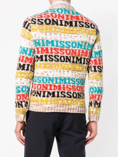 Shop Missoni Logo Knitted Sweater In Yellow