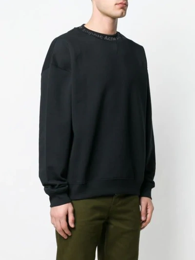 Shop Acne Studios Flogho Iconic Sweatshirt In Black