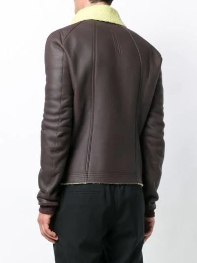 Shop Rick Owens Fitted Zipped Jacket In Brown