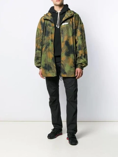 Shop Off-white Unfinished Camouflage Windbreaker In Green