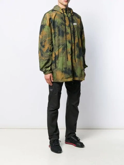 Shop Off-white Unfinished Camouflage Windbreaker In Green