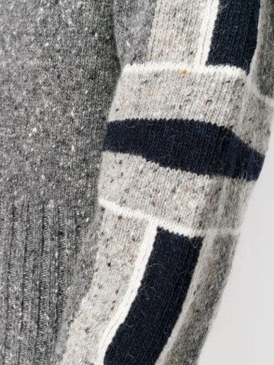 Shop Thom Browne Striped Jumper In Grey