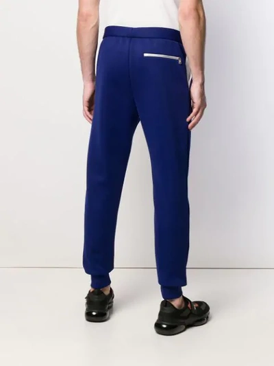 Shop Prada Logo Track Pants In Blue