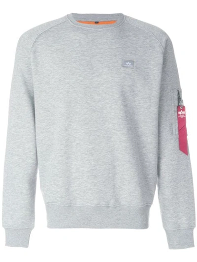 Shop Alpha Industries Pocket Detail Sweatshirt - Grey