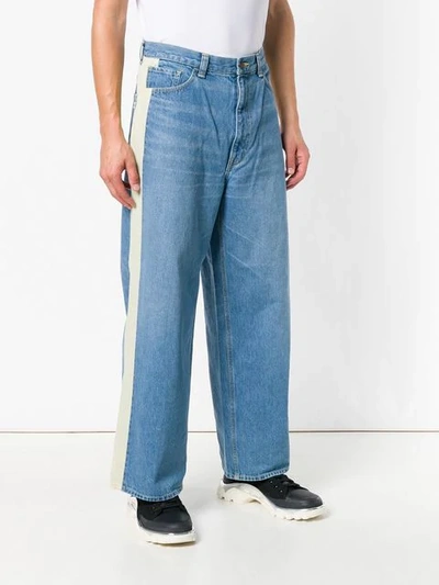 Shop Facetasm Wide Denim Pants In Blue