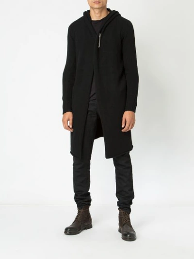 Shop Masnada Hooded Mid-length Cardigan - Black