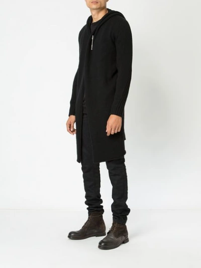 Shop Masnada Hooded Mid-length Cardigan - Black