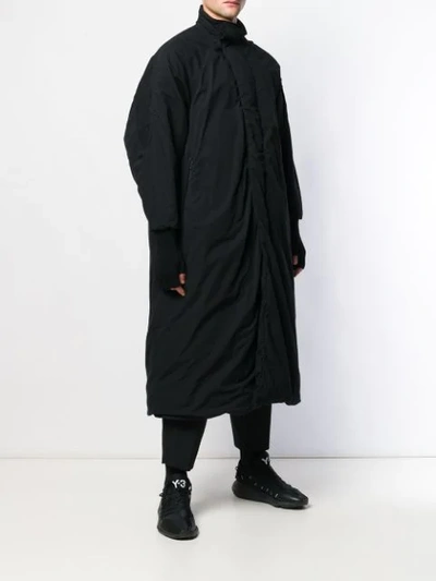 Shop Julius Oversized Longline Coat In Black