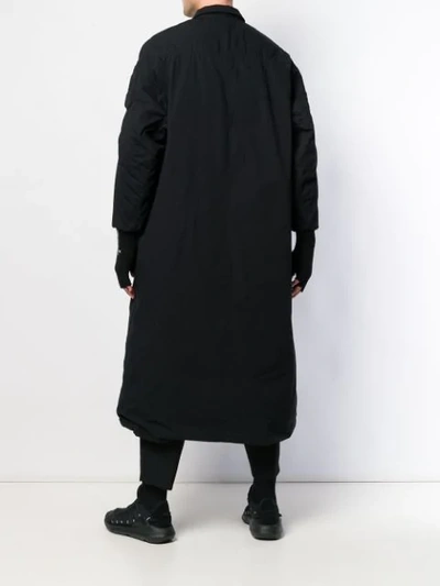 JULIUS OVERSIZED LONGLINE COAT - 黑色