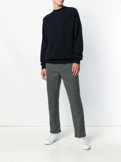 Sunspel Crew Neck Sweater In Blue