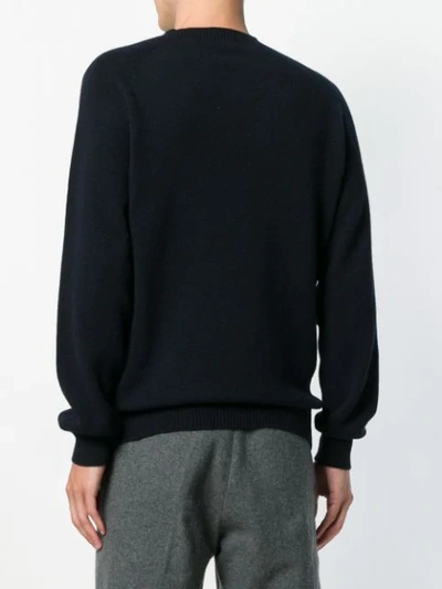 Sunspel Crew Neck Sweater In Blue
