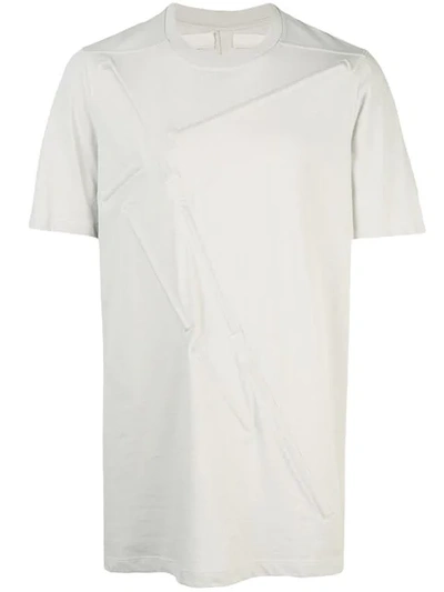 Shop Rick Owens Embossed Strip Longline T-shirt In Grey