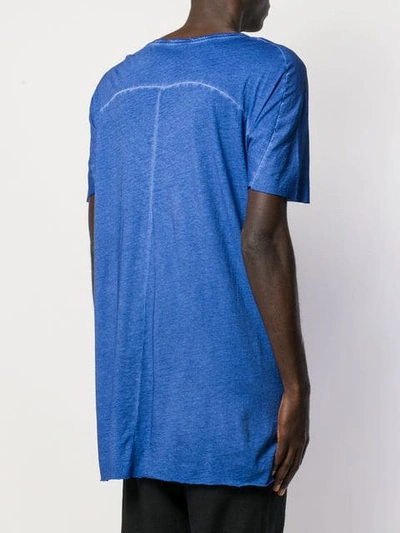 Shop Army Of Me Washed Longline T-shirt - Blue