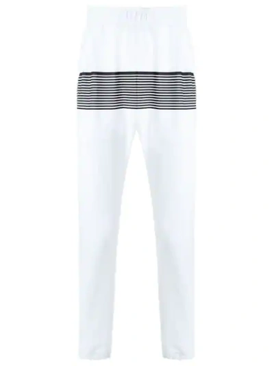 Shop Amir Slama Striped Track Trousers In White