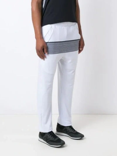 Shop Amir Slama Striped Track Trousers In White