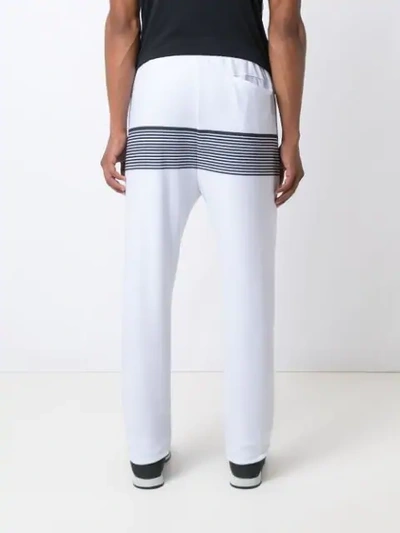 Shop Amir Slama Striped Track Trousers In White