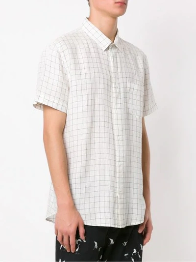 Shop Osklen Plaid Linen Shirt In White