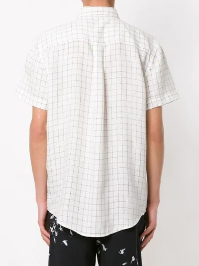 Shop Osklen Plaid Linen Shirt In White