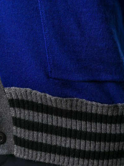 Shop Maison Margiela Stripe Detail Cardigan In Blue