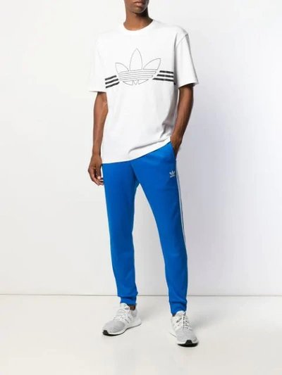 Shop Adidas Originals Logo Print T-shirt In White Blanc