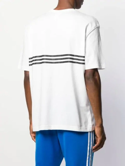 Shop Adidas Originals Logo Print T-shirt In White Blanc