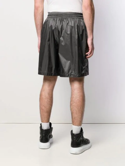 Shop Marcelo Burlon County Of Milan Metallic Track Shorts In Grey