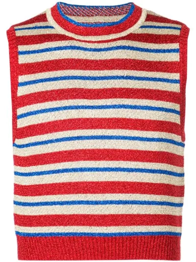 Shop Lazoschmidl Gregor Knitted Tank Top In Red ,gold