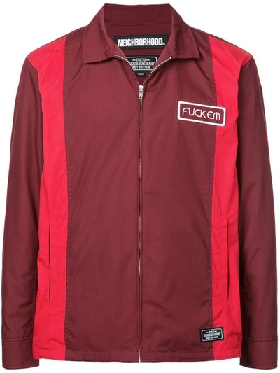 Shop Neighborhood Contrast Panels Jacket In Red