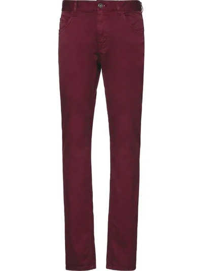 Shop Prada Five-pocket Tapered Jeans In F0gpw Dark Red