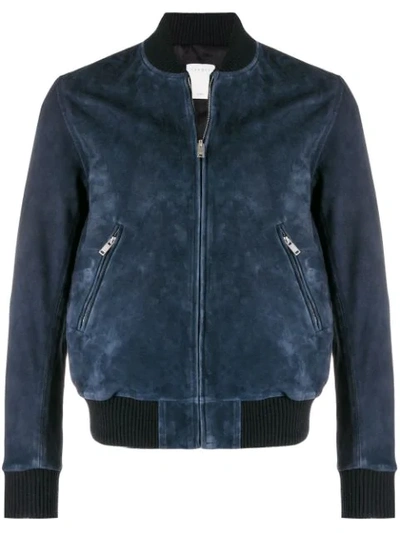 Shop Sandro Classic Bomber Jacket In Blue